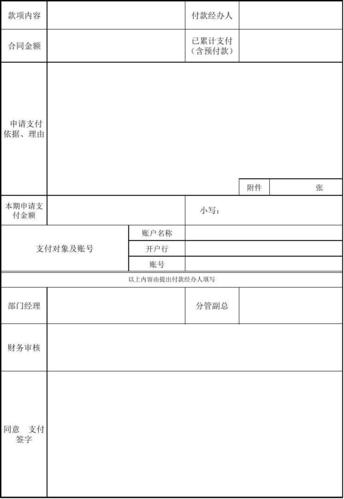 资金支付审批表